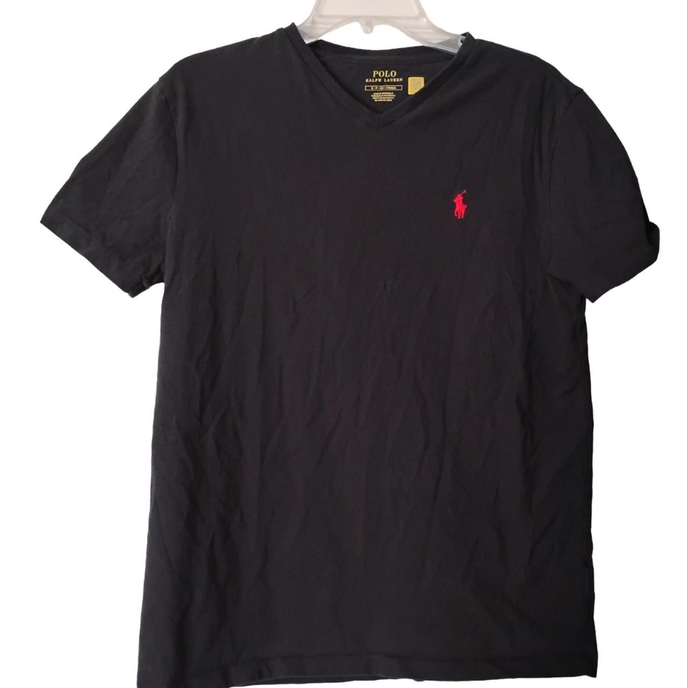 Polo Ralph Lauren Black T-Shirt Red Logo